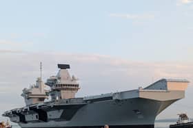 HMS Queen Elizabeth will leave Portsmouth tomorrow afternoon after returning to the naval base a month ago.