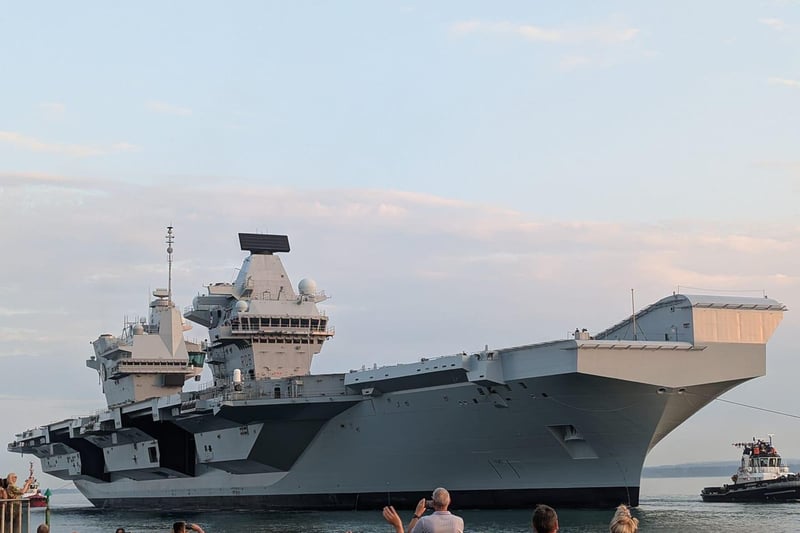 HMS Queen Elizabeth returned to Portsmouth on July 30 after spending several months in Rosyth for repairs.