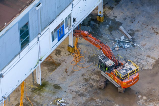 The demolition team at work. Picture: Marcin Jedrysiak