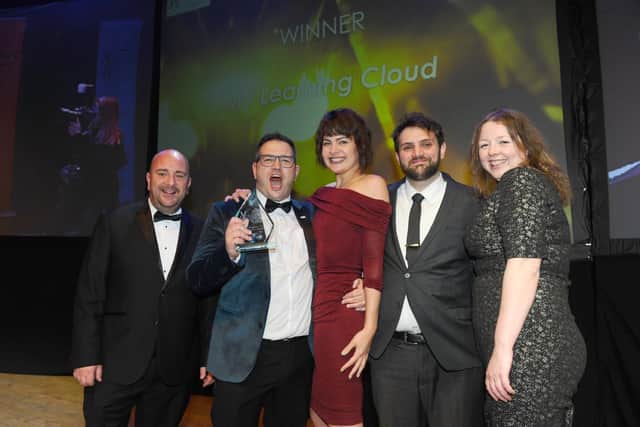 The News, Portsmouth Business Excellence Awards 2020, took place at the Portsmouth Guildhall on Friday, February 21.
Pictured is: (left) Cllr Steve Pitt from Portsmouth City Council with winner of the Medium Business of the Year Award My Learning Cloud.
Picture: Sarah Standing (210220-8418)