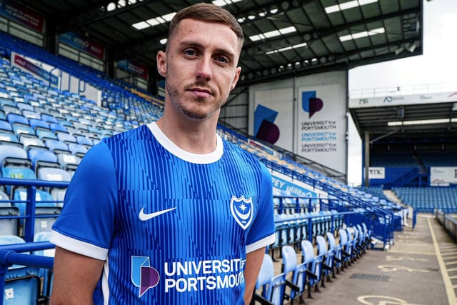 Pompey new-boy Gavin Whyte sports the Blues' new 2023-24 home shirt