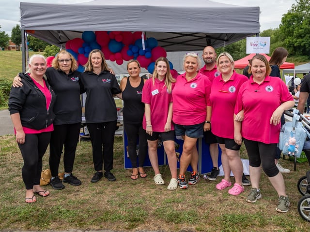 The teams from Girls and Boys & St. Clareâ€™s nurseries at the Party in the Warren. Picture: Mike Cooter (080723)