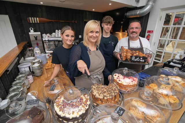 Mr Cross said the food is the cafes unique selling point. Pictured: Staff of Cross Kitchen, Maggie Griffin, Gemma and Steven Cross and Mason Lloyd Picture: Habibur Rahman