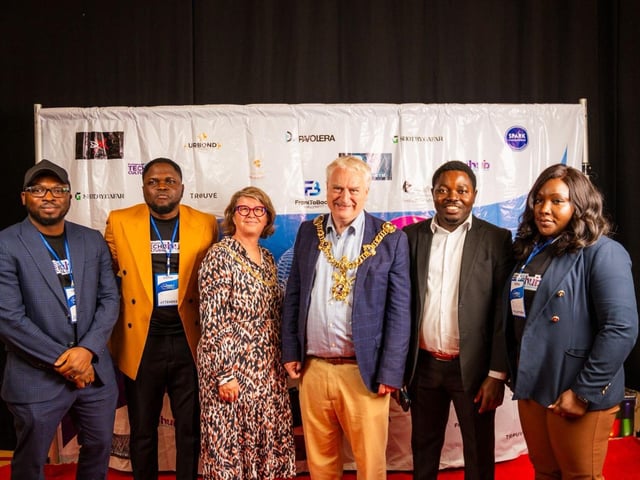 Images from PATECS2025: The Lord Mayor and Lady Mayoress of Portsmouth with the convener and planning committee.