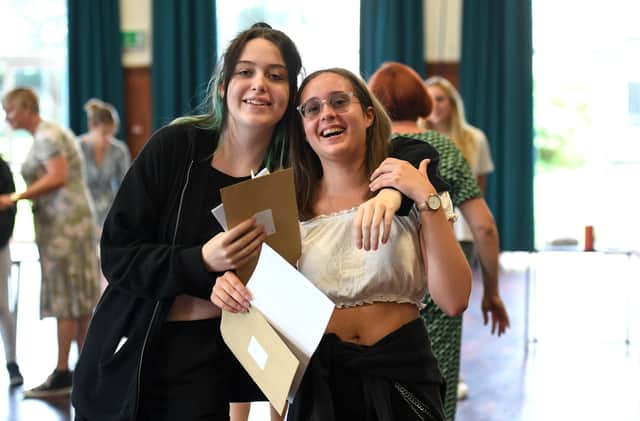 GCSE results at Bay House School & Sixth Form in Gosport Left, Elizabeth Law, 16, with Sophie Roper, 16 who got five 8s and four 7s
Picture: Paul Jacobs/pictureexclusive.com
