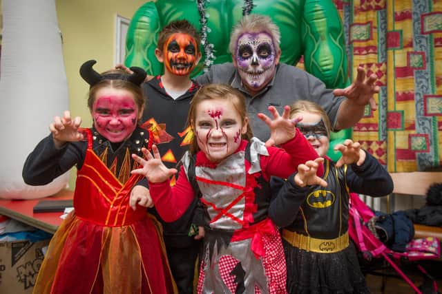 Families pictured in 2019 having a Halloween party at St Francis Church. Pictured:  Millie-May 7, Marshall-McKenzie 11, Maila_marie 6 and Mailei-Michelle 5 with Michelle Smith.
Picture: Habibur Rahman