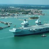 HMS Prince of Wales leaving Portsmouth on Saturday Picture: @CNPics_