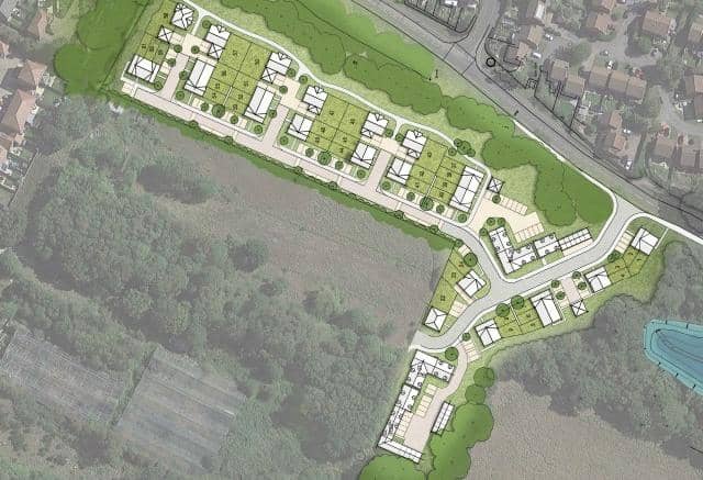 Revised site plan for 62 Homes off Lockswood Road, Warsash
