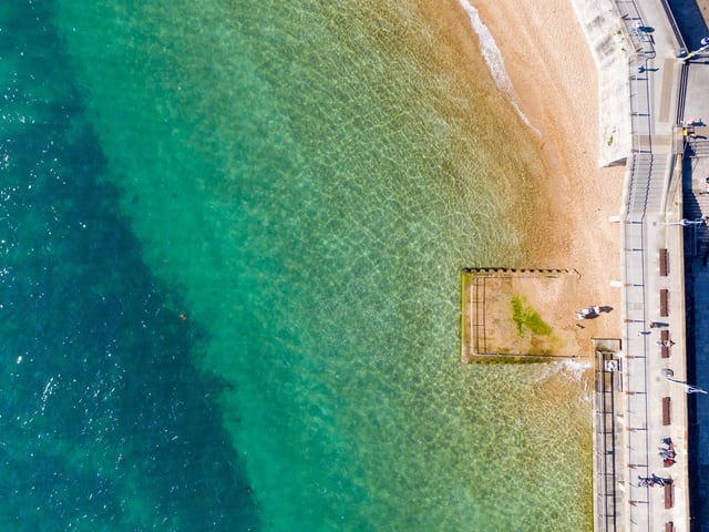 An interesting aerial view of the clear water at the Hot Walls in Old Portsmouth. Taken by Michael Woods from local, family-run business Solent Sky Services. They're PFCO and fully insured commercial drone pilots.