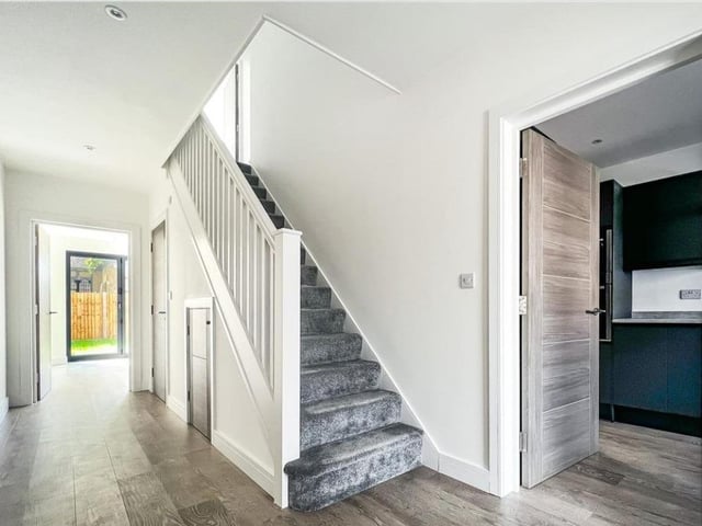 The listing says: "This exceptional townhouse is spread across three floors and is finished to a very high standard throughout.
"The ground floor consists of a kitchen with integrated Neff appliances. There is a spacious lounge and dining room which are open plan with both rooms benefiting from separate access into the garden. The lounge benefits from bi-folding doors across the rear creating a great indoor outdoor living. There is also a downstairs w/c."