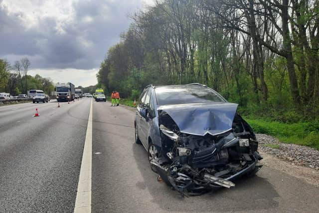Damaged vehicles. Picture: Hampshire Roads Policing Unit