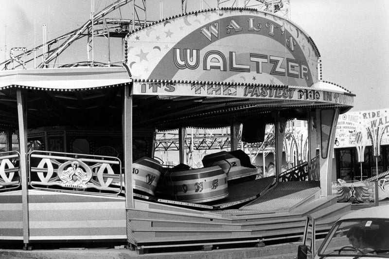Walt's Waltzer at Clarence Pier funfair, July 1983. The News PP5598