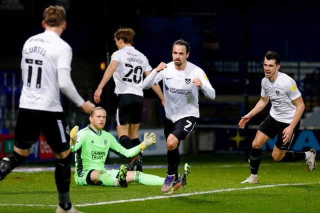 Ryan Williams celebrates scoring his second of the game against Ipswich.
