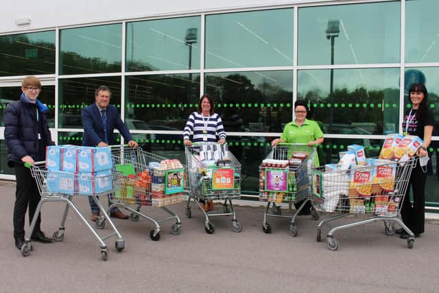 From left: Sam Baker, Bourne Community College IT technician, Dene Ellis, chairman of the Friends of Bourne, Francesca Calzolari, George section manager, Pam Taylor, ASDA administrator, and Katy Trapani, community champion for ASDA Havant. Picture: Emily Turner
