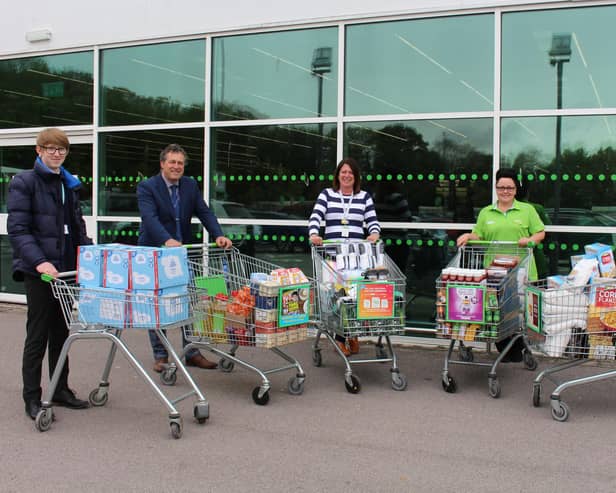 From left: Sam Baker, Bourne Community College IT technician, Dene Ellis, chairman of the Friends of Bourne, Francesca Calzolari, George section manager, Pam Taylor, ASDA administrator, and Katy Trapani, community champion for ASDA Havant. Picture: Emily Turner