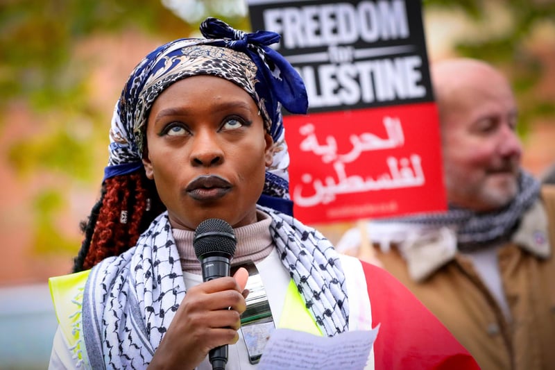 Habiba addresses the rally in Victoria Park, Portsmouth, before a Portsmouth Palestine solidarity march calling for an immediate ceasefire in the Gaza-Israel war
Picture: Chris Moorhouse (jpns 181123-27)