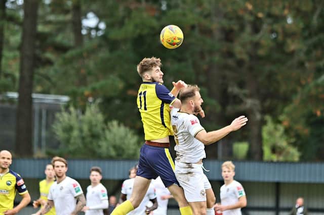 Matt Casey was recalled to the starting XI as Gosport played three at the back in the win at Truro. Picture: Tom Phillips.