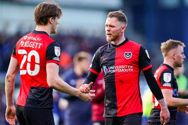 Aiden O'Brien, right, with Sean Raggett at the final whistle at Ipswich.
