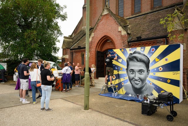 Pictured is: A mural outside of  St John's church

Picture: Keith Woodland