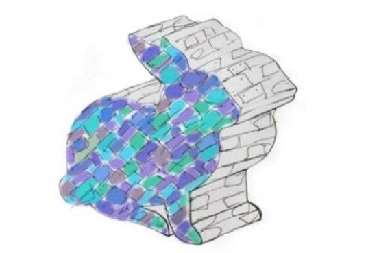 A sketch on Sarah Turner's website relating to how her eco-sculpture of a rabbit will look at Whiteley Shopping Centre