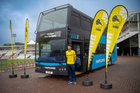 Hawks’ T20 star Chris Wood with the new shuttle bus