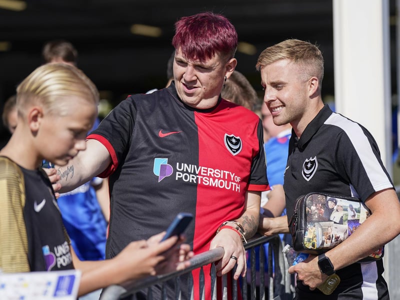 Blues midfielder Joe Morrell makes this fan's day