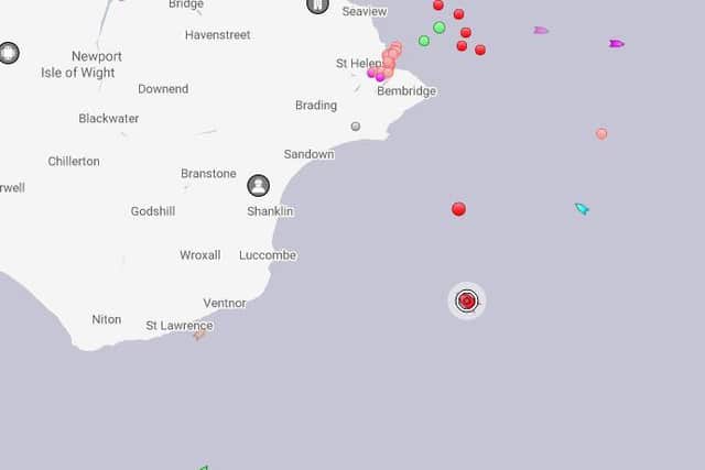 The oil tanker is off the coast of the Isle of Wight. Picture: MarineTraffic
