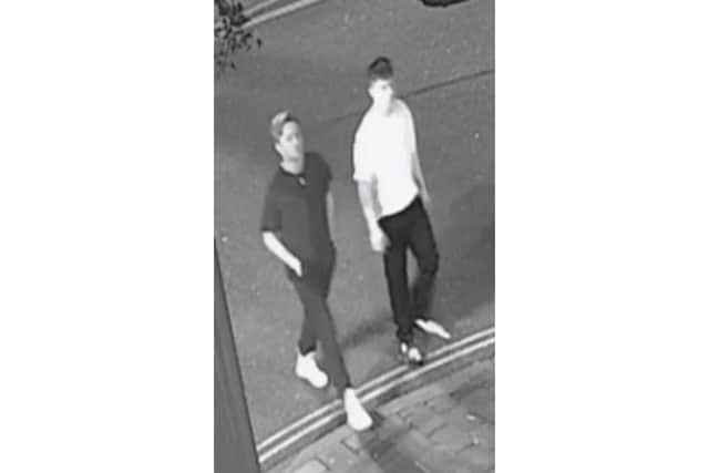 Officers are keen to speak with these men in connection to a robbery in Guildhall Walk, Portsmouth last month