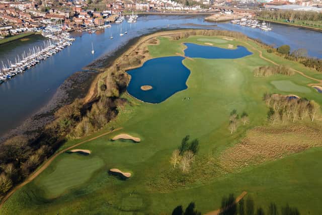 A drone image of Cams Hall Estate Golf Club. Picture by Mark Upfield (www.updraughtimages.com)