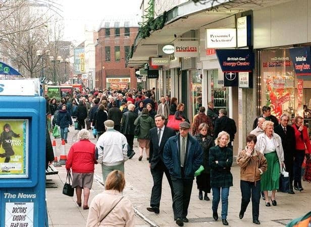 Commercial Road's landscape has significantly changed over the years - but Portsmouth City Council is working towards getting it back on track with a multi-million pound regeneration scheme. It is hoped that the new improvements made will encourage businesses to set up in the high street. 

Pictured: British Gas, Priceless and other shops in Commercial Road in 1998.
Picture: Michael Scaddan
