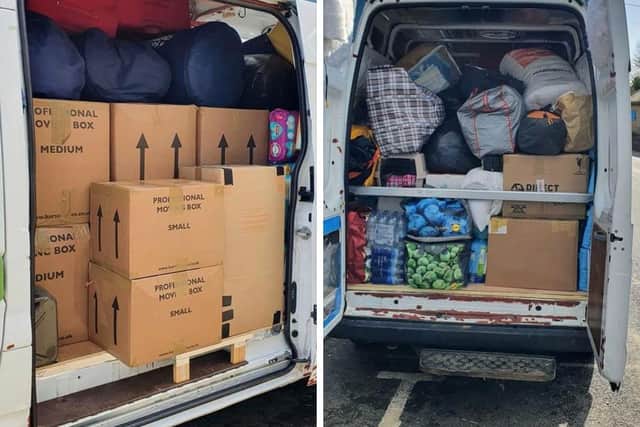 Two vans full of donations for Ukraine from the people of Clanfield and Waterlooville.