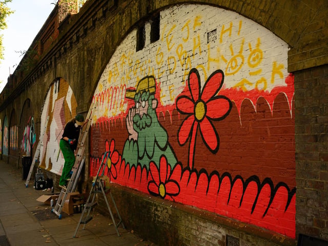 Pictured is: One of the many artworks along the railway arches by the Hard.Picture: Keith Woodland (140921-102)