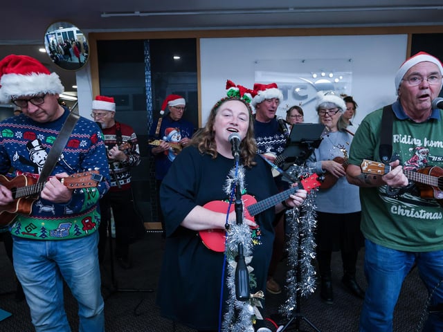 The Ukes of Hazard perform at HTC Christmas Fayre 2024. Picture: Chris  Moorhouse (161124-44)
