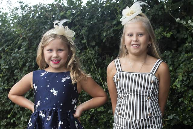 Year 6 pupils, Lola and Poppy Hoare, arrived dressed for the ocassion.