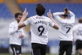 Pompey are without leading scorer John Marquis for the next three games - with no senior centre-forward available to replace him. Picture: Daniel Chesterton/phcimages.com