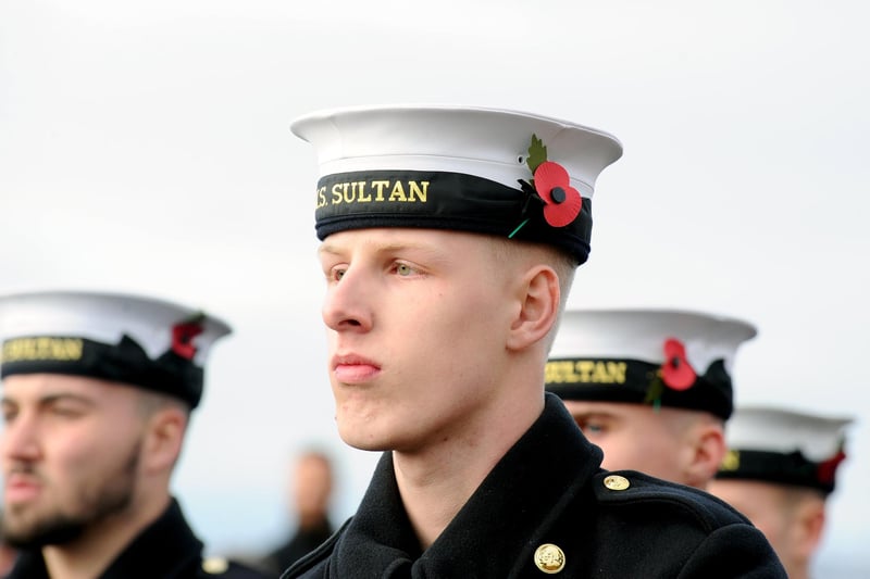 Remembrance Sunday service at the Fleet Air Arm Memorial in Lee-on-the-Solent on Sunday, November 12, 2023.