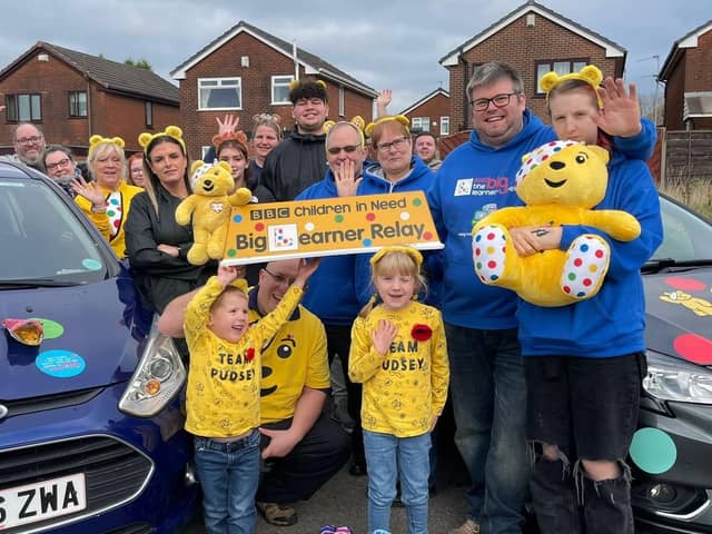 People taking part in the Big Learner Relay for Children in Need in 2022