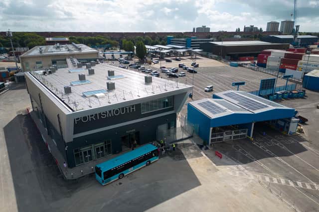 The new terminal at Portsmouth International Port will accommodate the passengers embarking and disembarking. Picture: Finnbarr Webster/Getty Images.