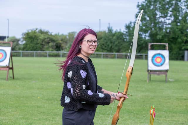 Hayley Halley learning archery at the Andrew Simpson Centre
Picture: Habibur Rahman