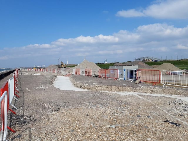 The ongoing work to create the promenade in front of Bandstand Field