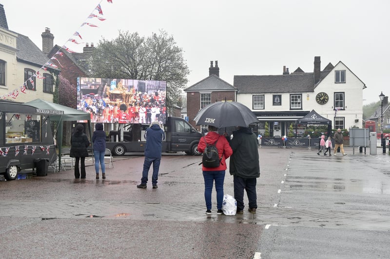 A sadly-empty Wickham Square on Saturday as rain teemed down (060523-3362)