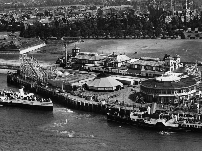 Two paddle steamers, the Lorna Doone is to the left, next to Clarence Pier 1939. Picture: Robert James collection