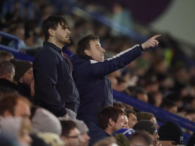 Making their point during Tuesday night's 1-0 defeat to Millwall at Fratton Park.