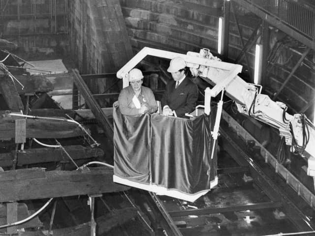 Prince Charles with Dr Margaret Rule checking progress on the Mary Rose in 1986. Picture: The News img1875
