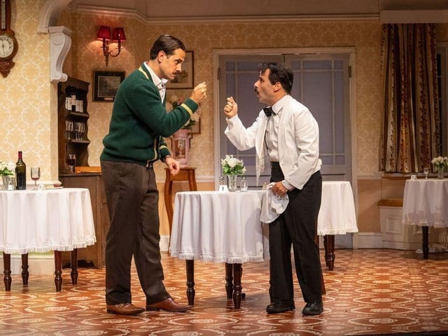 Danny Bayne as Basil and Hemi Yeroham as Manuel in Fawlty Towers The Play at The Kings Theatre June 16th - 20th