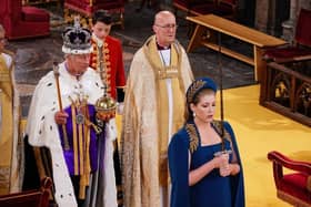 Penny Mordaunt holding the Sword of State walking ahead of King Charles III during the coronation. Picture: Yui Mok - WPA Pool/Getty Images