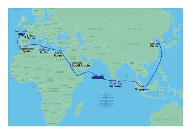 Salamanca started her epic voyage from Weihai, China, on December 10, and will reach her new home port of Bilbao on January 12, 2022.
