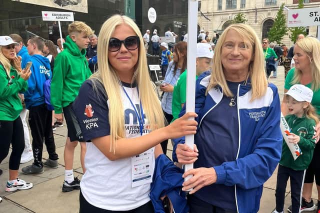 Nicole Mackenzie, left, and Pam Nye at last year's British Transplant Games