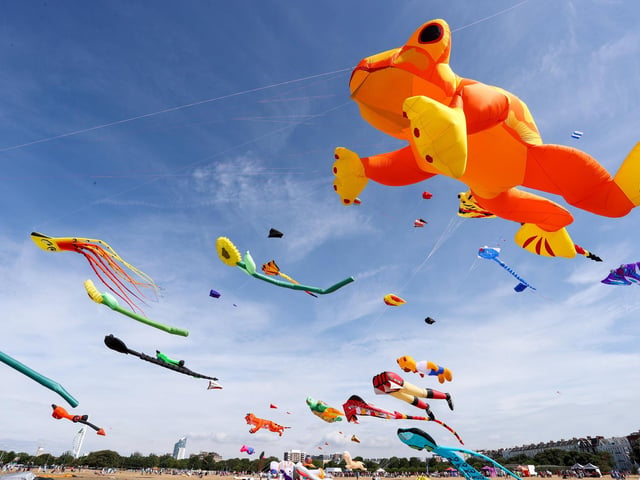 Kites took the form of whales, tigers, frogs, and sonic-speed hedgehogs.