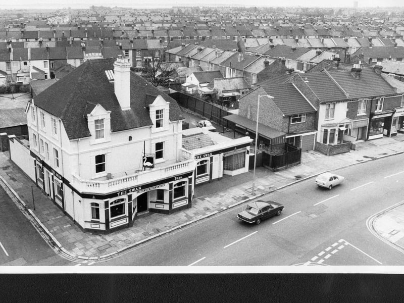 The Swan was at 100 Copnor Road, and closed in 2011. A planning application was submitted later in the year to demolish the pub and turn it into flats, which became a reality a couple of years later.